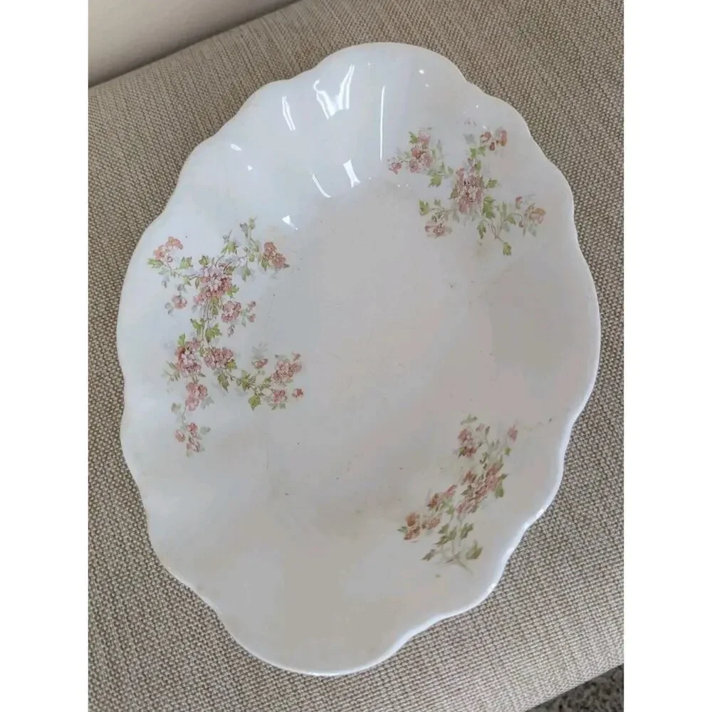 Antique Homer Laughlin Hudson 1912 Floral Small Tray Platter Serving Dish Newell
